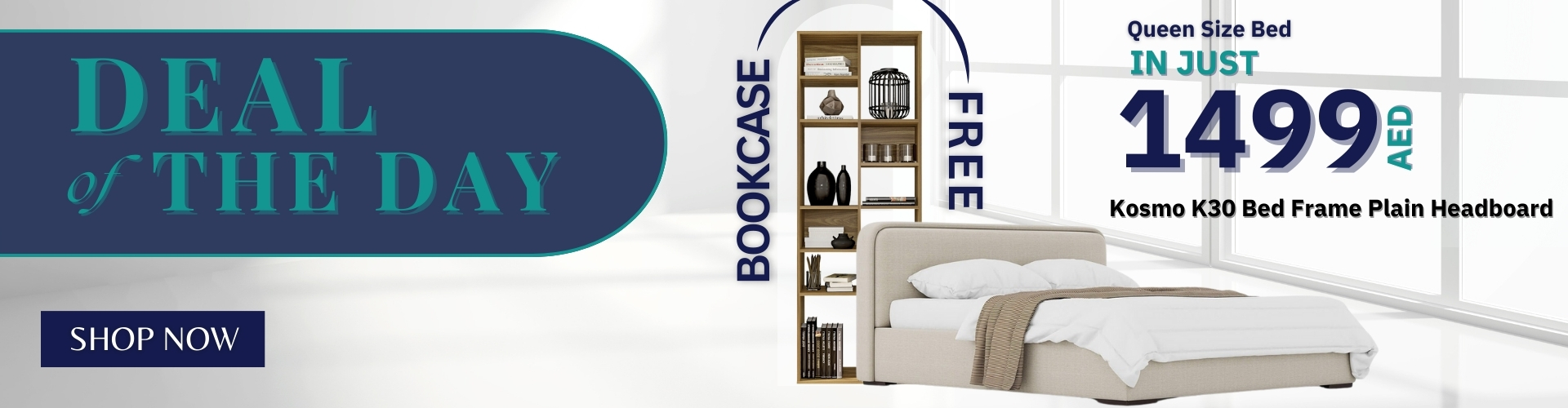 Kosmo K30 Bed Frame with free Bookcase Sale